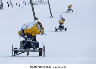 Snow Canon In A Ski Resort