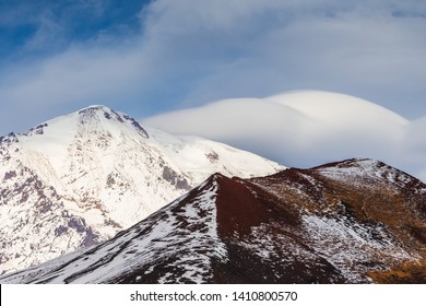 Snow- Capped Mount Volcanoes, Volcanic Massive, One Of The Volcanic Complex On The Kamchatka Peninsula In The Far East Of Russia. Pacific Ring Fire.