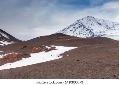 Snow- Capped Mount Volcanoes, Volcanic Massive, One Of The Volcanic Complex On The Kamchatka Peninsula In The Far East Of Russia. Pacific Ring Fire.