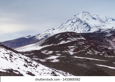 Snow- Capped Mount Volcanoes, Volcanic Massive, One Of The Volcanic Complex On The Kamchatka Peninsula In The Far East Of Russia. Pacific Ring Fire.