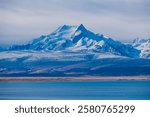 Snow capped mountain and lake  landscape in tibet, China