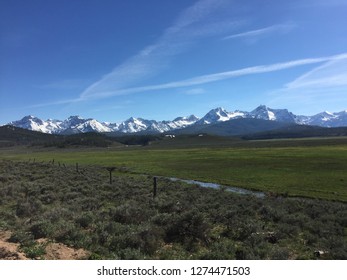 Snow capped mountain view
