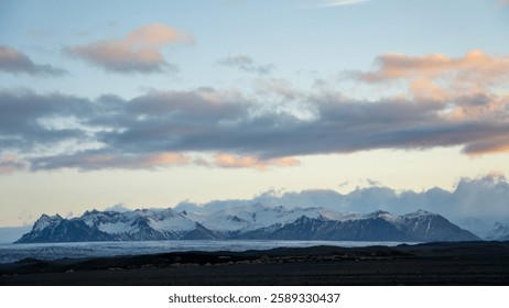 Snow Capped Mountains with Clouds