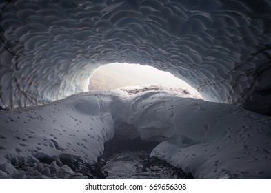 Snow Cave In Kamchatka