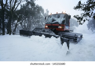 Snow Clearing Tractor Mt Baw Baw Victoria Australia