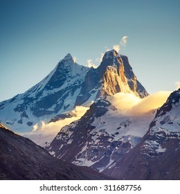 Snow Cover Top Of Himalayan Moutain, North Of India