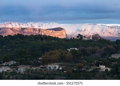 Snow Covered Alpes Maritimes From Mougins