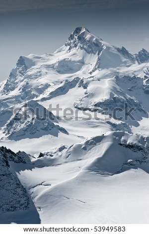 Snow covered beautiful mountain peaks