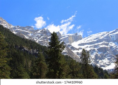 The Snow Covered Cirque De Gavarnie In The Sun, Pyrénées National Park, France