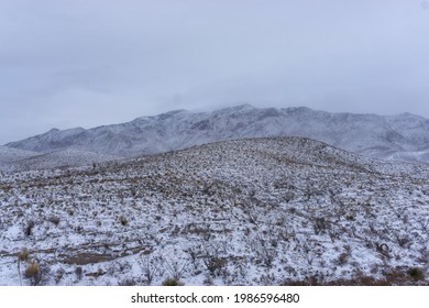 Snow Covered Franklin Mountains In Southwest
