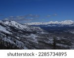 Snow Covered Glacier National Park viewed from Apgar Lookout