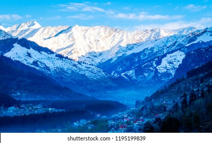 Snow Covered Himalayas In Manali India