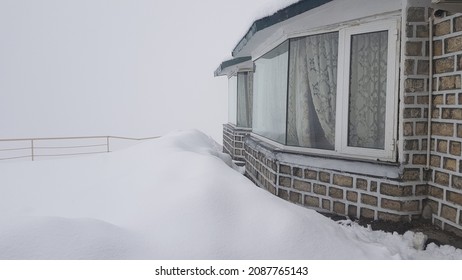 Snow Covered Houses At 10000 Ft Above M.S.L