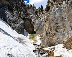 Snow Covered Little Falls, Spring Mountains, National Recreation Area, Nevada, USA