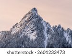 Snow Covered McClellan Butte Mountain Peak Snoqualme Pass Cascade Range Washington. McCkellan Butte is 5, 162 feet high.