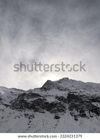 Image, Stock Photo View of the Bavarian mountains in front of clouds and sky