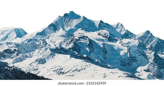 Snow covered mountain isolated on white background.  - Powered by Shutterstock
