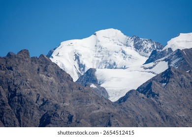 Snow covered Mountain range from Simla - Manali