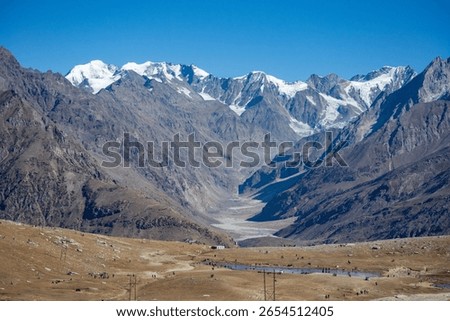 Snow covered Mountain range from Simla - Manali