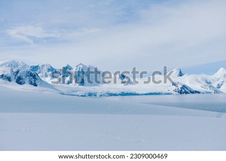 snow covered mountains in Antarctica