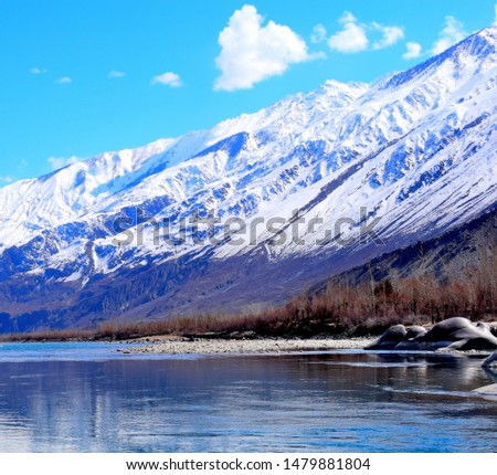 Snow covered mountains in a great landsacpe scene location in Gilgit-baltistanpakistan