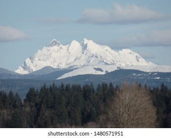 Snow Covered Mountains In Snohomish County Washington State