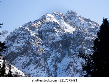 Snow Covered Mountaintop, Mountain Peak.