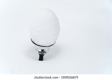 Snow Covered On Path Light After Storm               