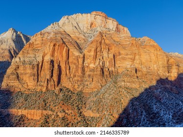 Snow Covered Zion National Park Utah Winter Landscape