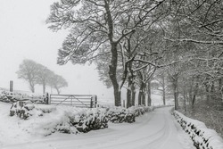 Snow Covers The Roads, Yorkshire UK