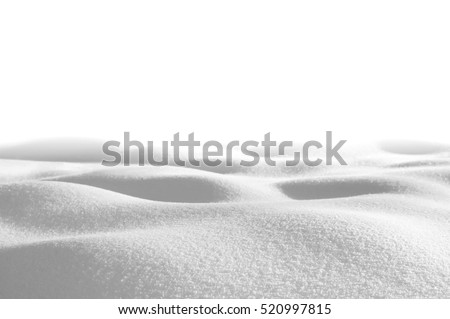 Snow drifts isolated on white background in shades of gray