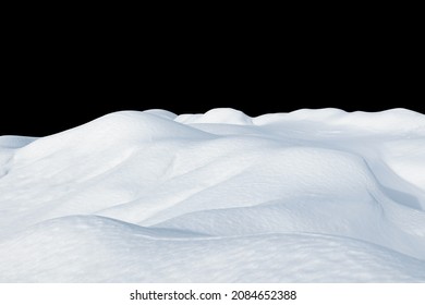 Snow drifts on a black isolated background. Snowy landscape of the hills of the North. Winter season. - Powered by Shutterstock