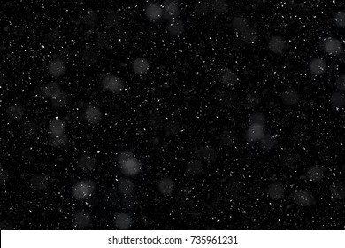 Snow Fall On A Black Background Texture 