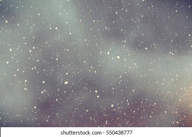 Snow Fall On A Dark Sky Background