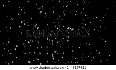 Snow falling texture stock image use black background