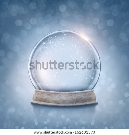 Snow globe on a blue background
