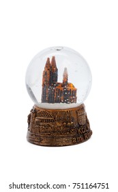 Snow Globe Travel Souvenier Destination Isolated On White Background