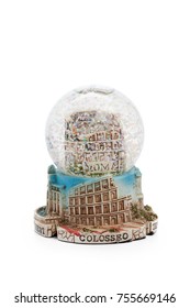 Snow Globe Travel Souvenier Destination Isolated On White Background