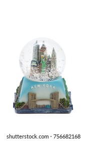 Snow Globe Travel Souvenier Destination Isolated On White Background