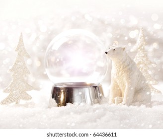 Snow globe in  winter scene - Powered by Shutterstock