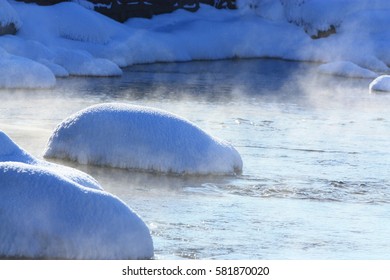 Snow In Hot Spring