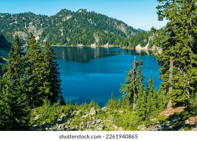 Snow Lake in the Alpine Lakes Wilderness near North Bend in Washington, USA