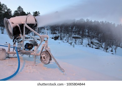 Snow Making Machine Blowing Fake Snow