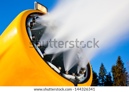 Snow making machine close up