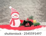 Snow man, december, red, white, gift,