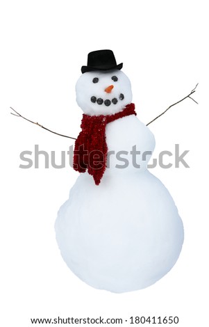 snow man on white background 