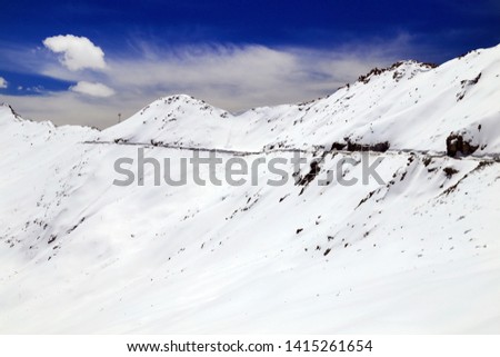 Similar – Image, Stock Photo Snow banks in the parking lot at the Rettenbach Glacier