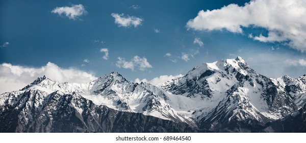 Snow Mountain Range In Ladakh, Jammu And Kashmir, India.