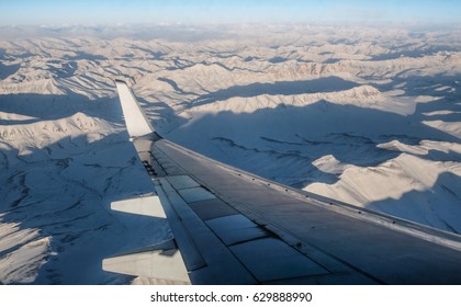 Snow Mountains from Airplane