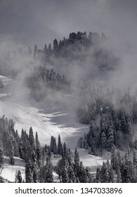 snow mountains in the clouds
